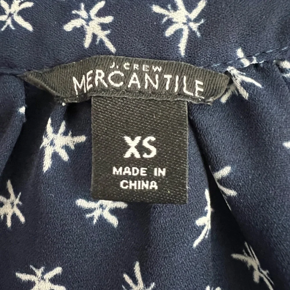 J. Crew Mercantile Navy Blue High Waisted Ruffle Hem Cap Sleeve Women's Dress XS